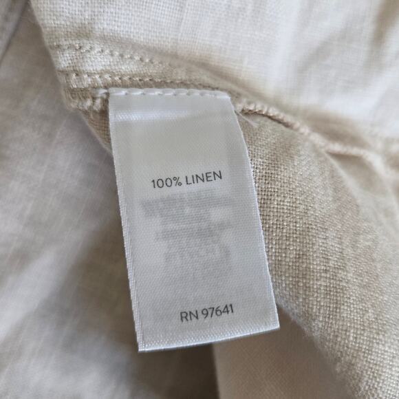 J. Jill Pure Jill Linen Maxi Dress Midi Dress Tan Watercolor Floral Women SP - Picture 10 of 11